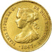 Münze, Spanien, Isabel II, 4 Escudos, 1867, Madrid, SS, Gold, KM:631.1