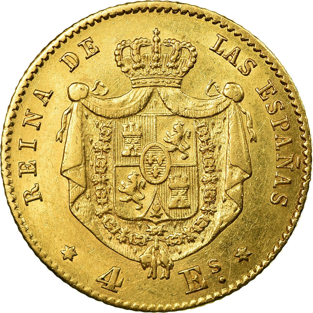 Münze, Spanien, Isabel II, 4 Escudos, 1867, Madrid, SS, Gold, KM:631.1