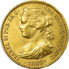 Munten, Spanje, Isabel II, 10 Escudos, 1873, Madrid, ZF+, Goud, KM:636.3