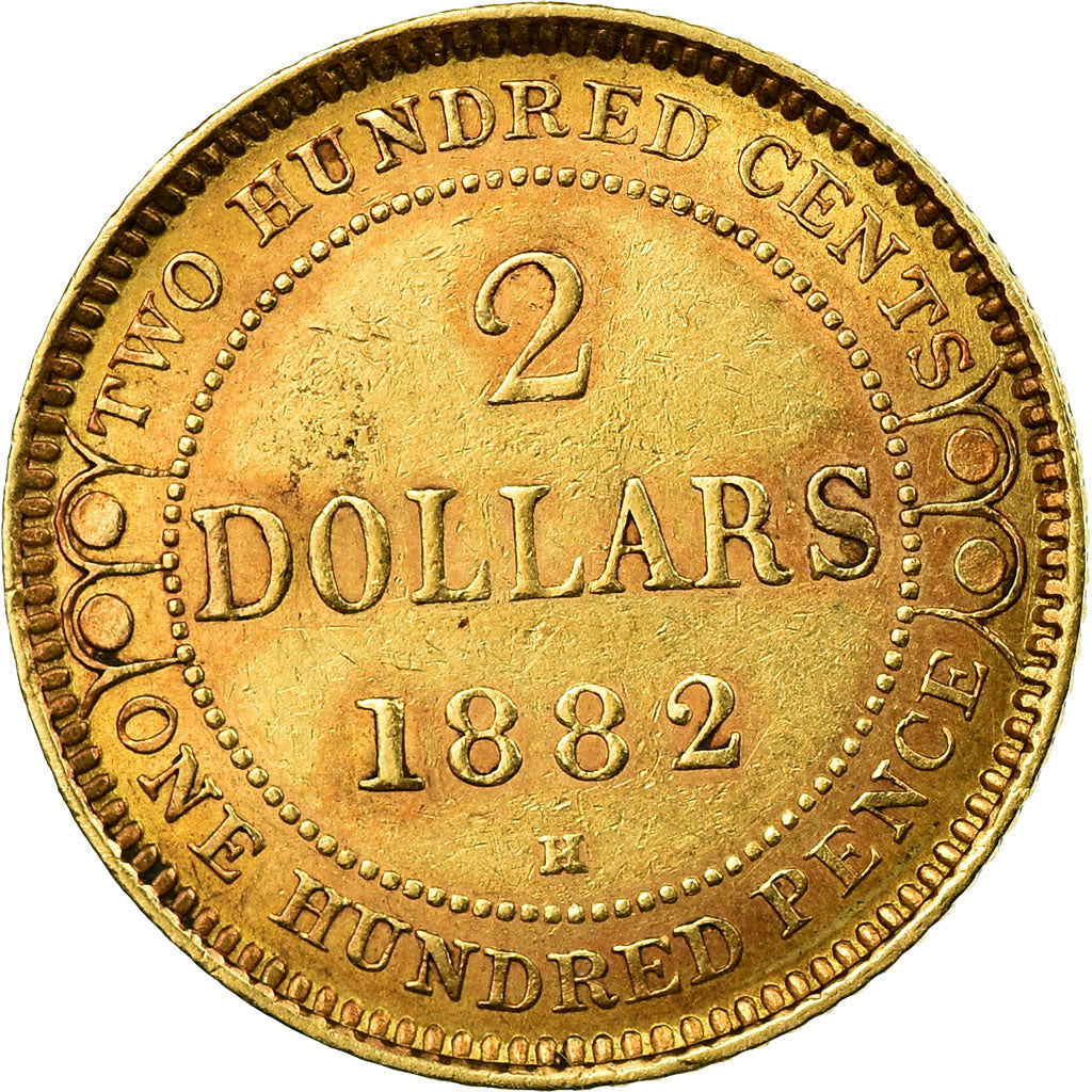 Coin, NEWFOUNDLAND, 2 Dollars, 1882, Heaton, AU(55-58), Gold, KM:5