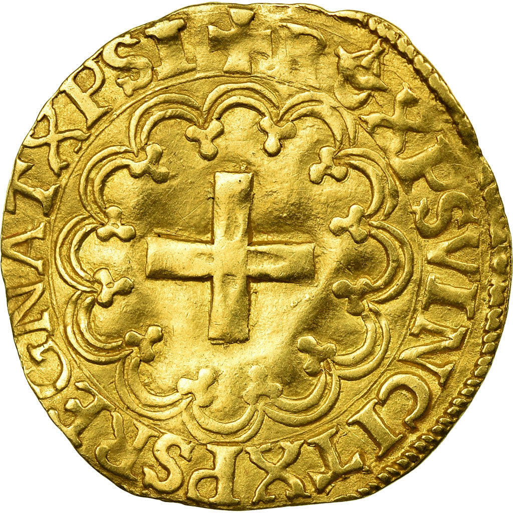 Moneta, Francja, François Ier, Ecu d'or à la croisette, Bordeaux, VF(30-35)