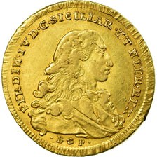 Monnaie, États italiens, NAPLES, Ferdinando IV, 6 Ducati, 1777, TTB, Or, KM:176