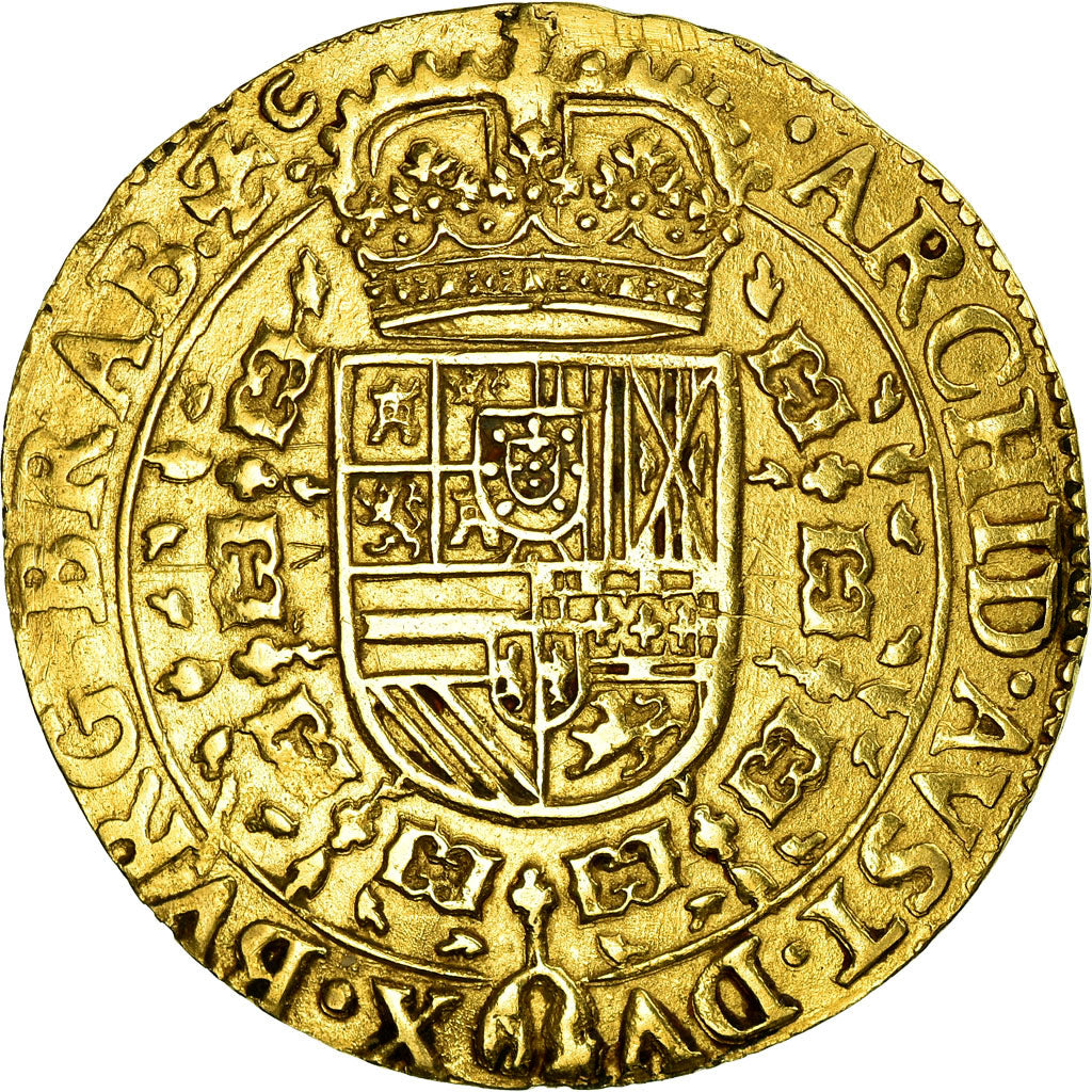 Coin, Spanish Netherlands, BRABANT, 2 Souverain D'or, 1642, Antwerp, EF(40-45)