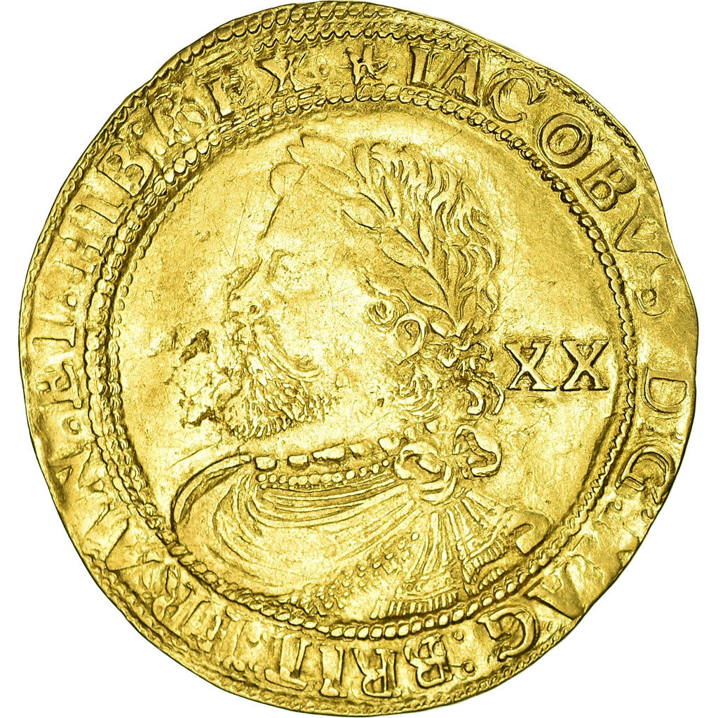 Coin, Great Britain, James I, Unité - 20 Shillings, London, EF(40-45), Gold