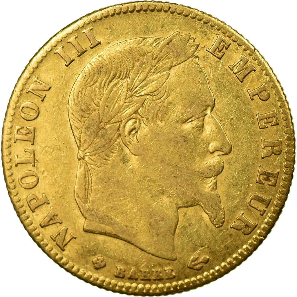 Moneda, Francia, Napoleon III, Napoléon III, 5 Francs, 1865, Strasbourg, BC+