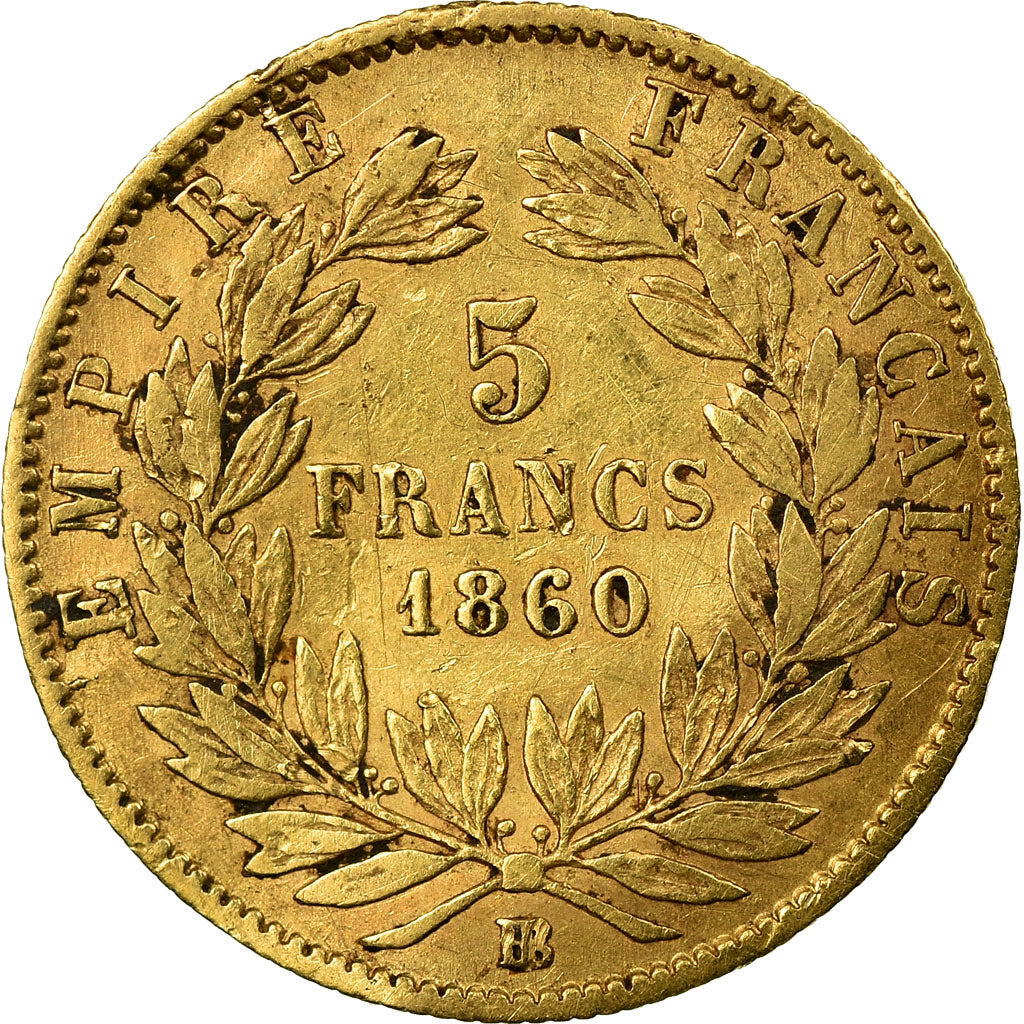 Coin, France, Napoleon III, Napoléon III, 5 Francs, 1860, Strasbourg