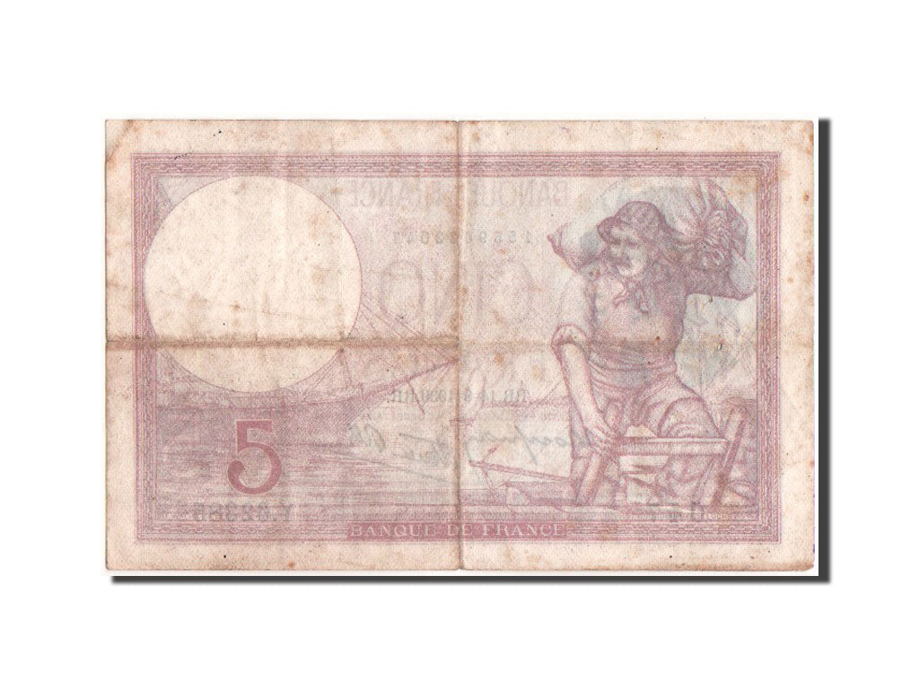France, 5 Francs Violet, 14.9.1939, KM:83