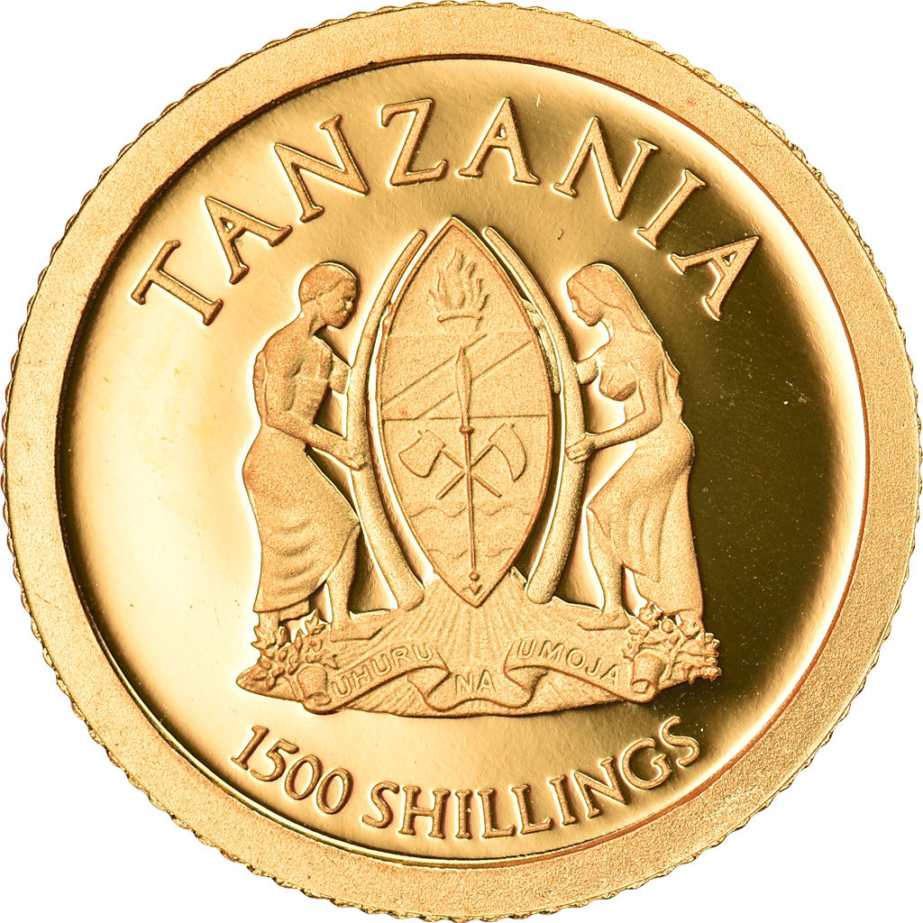 Coin, Tanzania, 1500 shillings, 2013, MS(65-70), Gold, KM:New