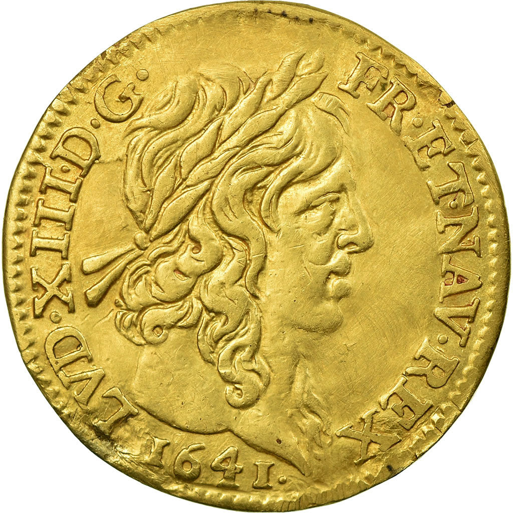 Moneta, Francja, Louis XIII, 1/2 Louis d'or, 1641, Paris, EF(40-45), Złoto