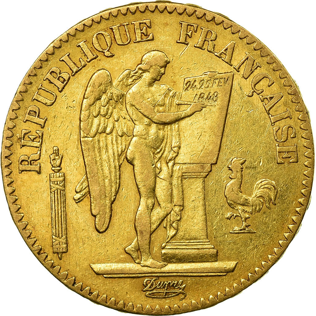 Moneta, Francja, Génie, 20 Francs, 1849, Paris, EF(40-45), Złoto, KM:757