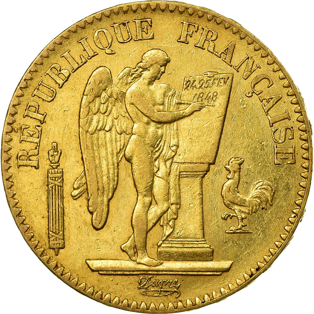 Moneda, Francia, Génie, 20 Francs, 1848, Paris, MBC, Oro, KM:757, Gadoury:1032