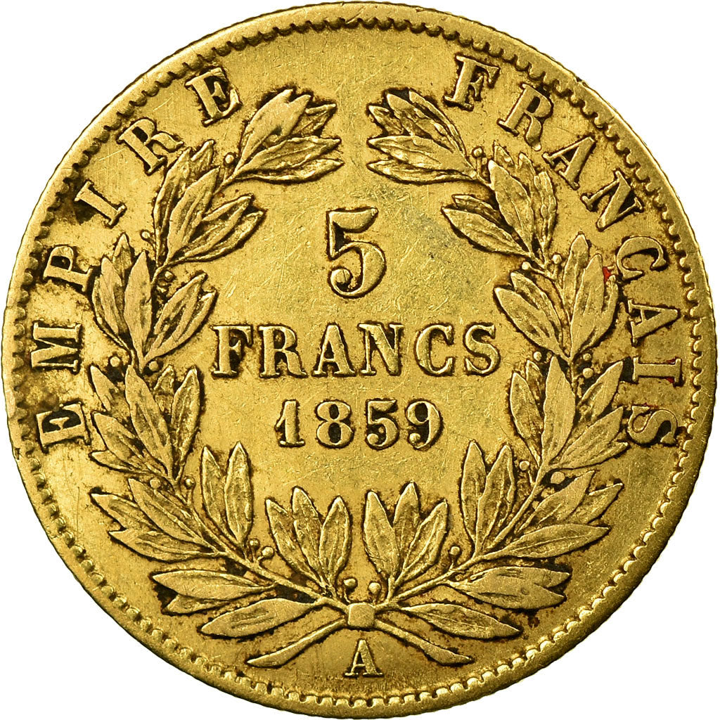 Münze, Frankreich, Napoleon III, Napoléon III, 5 Francs, 1859, Paris, S+