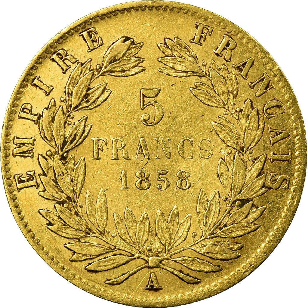 Coin, France, Napoleon III, Napoléon III, 5 Francs, 1858, Paris, VF(30-35)