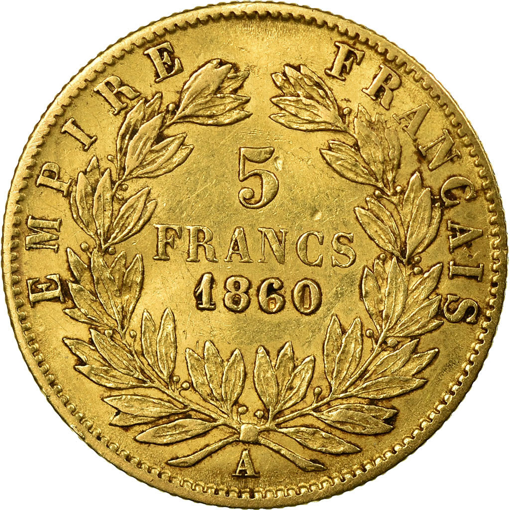 Moeda, França, Napoleon III, Napoléon III, 5 Francs, 1860, Paris, VF(20-25)