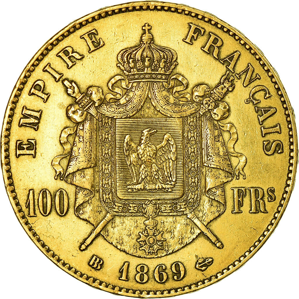 Monnaie, France, Napoléon III, 100 Francs, 1869, Strasbourg, TTB