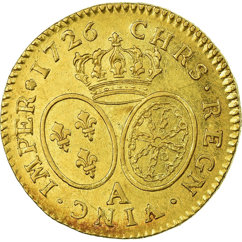 Münze, Frankreich, Louis XV, Louis d'or aux lunettes, Louis d'Or, 1726, Paris