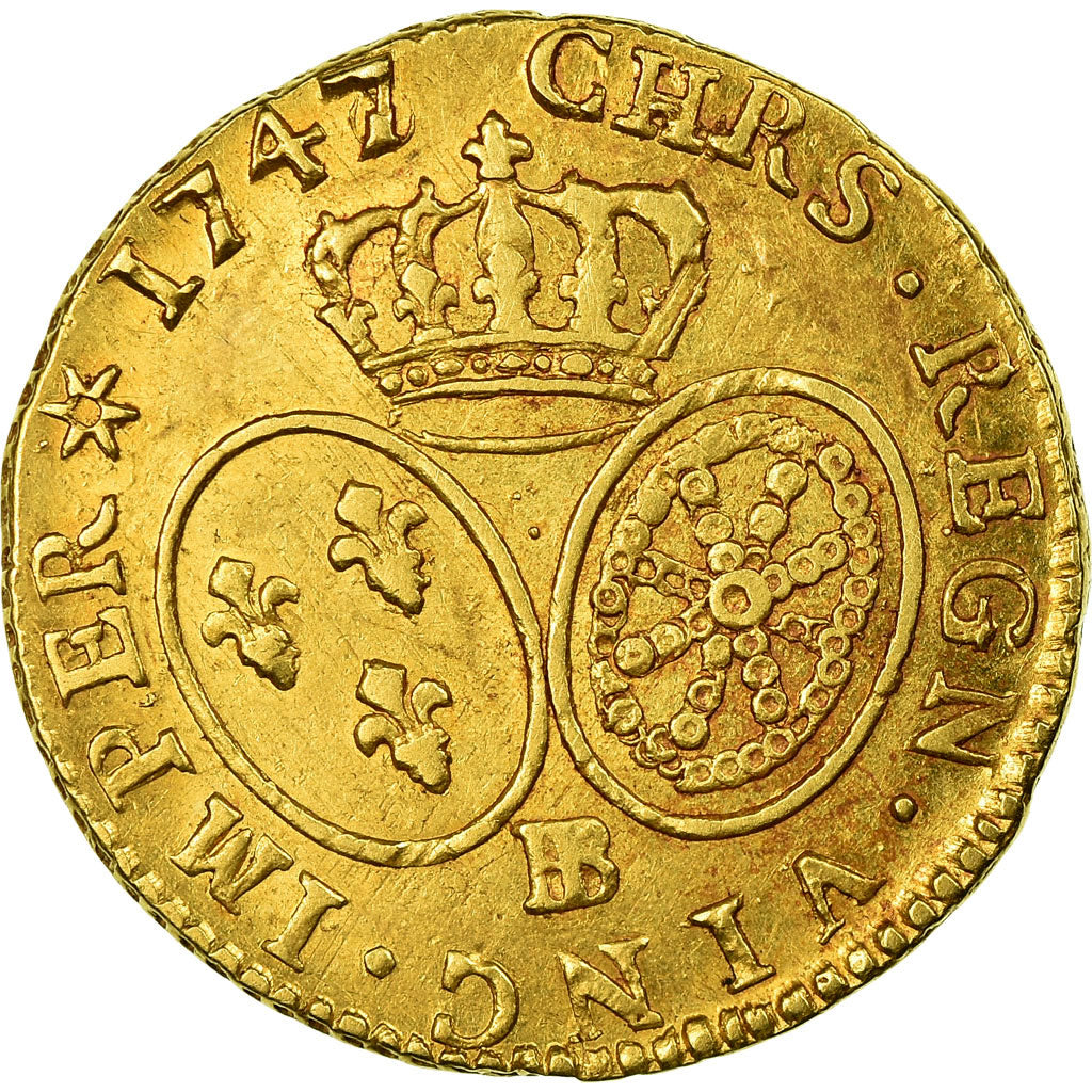 Coin, France, Louis XV, Louis d'or au bandeau, Louis d'Or, 1747, Strasbourg