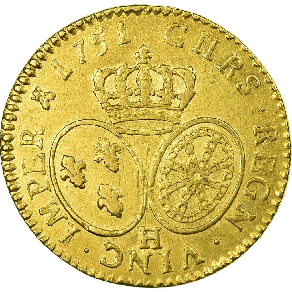 Moneta, Francia, Louis XV, Louis d'or au bandeau, Louis d'Or, 1751, La Rochelle