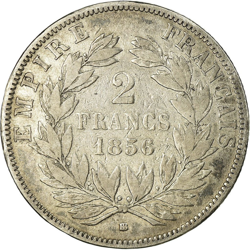 Coin, France, Napoleon III, Napoléon III, 2 Francs, 1856, Strasbourg, F(12-15)