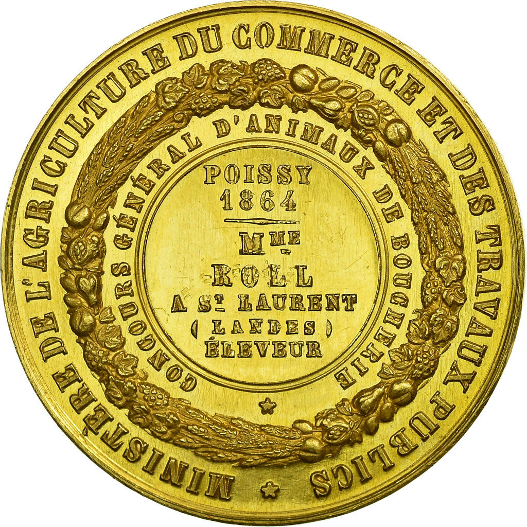 France, Medal, Concours Général d'Animaux de Boucherie Poissy, Napoléon III