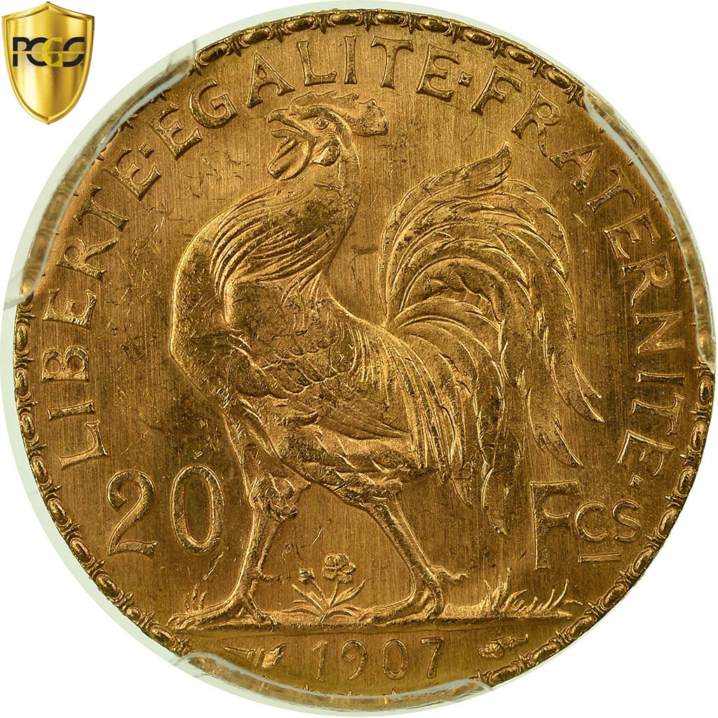 Monnaie, France, Marianne, 20 Francs, 1907, Paris, PCGS, MS65, Or