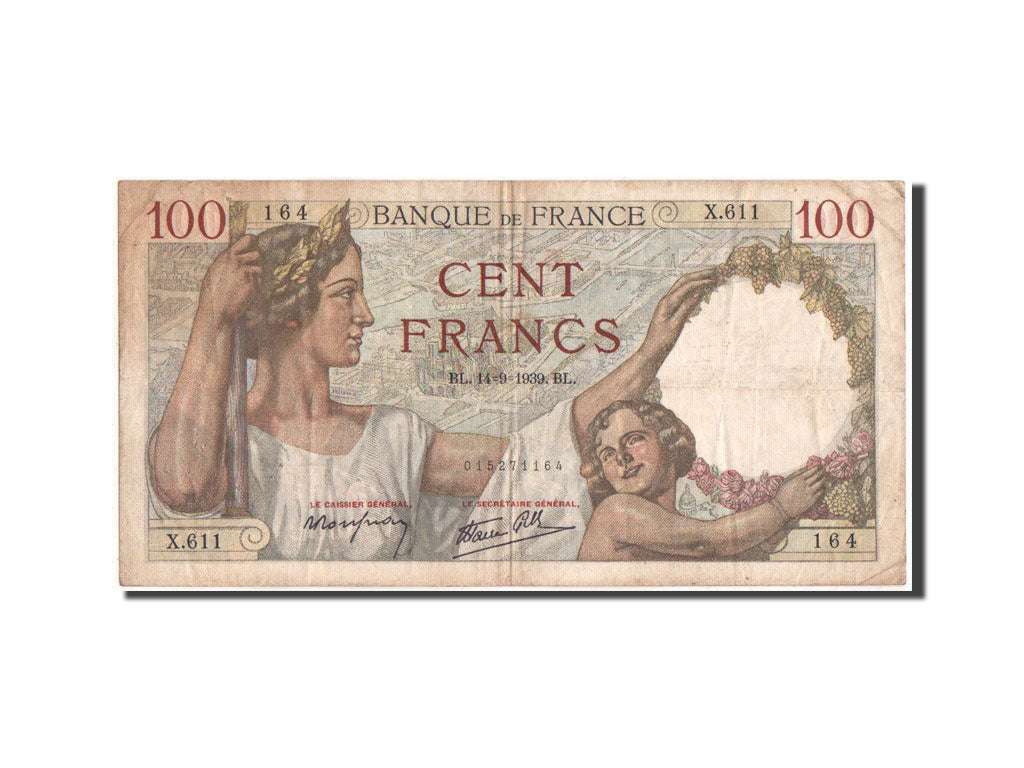 France, 100 Francs Sully, 14.9.1939, KM:94