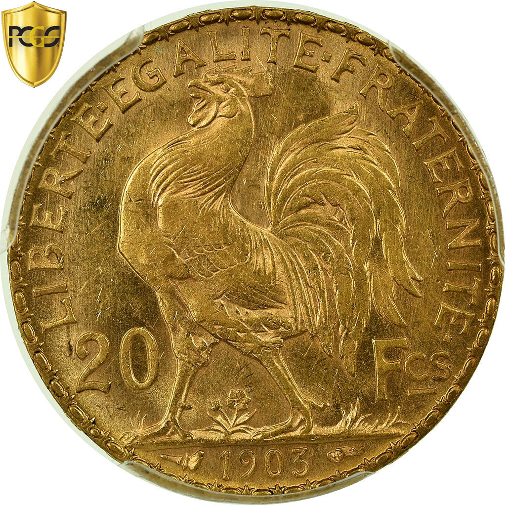 Monnaie, France, Marianne, 20 Francs, 1903, PCGS, MS63, Or, KM:847, Gradée