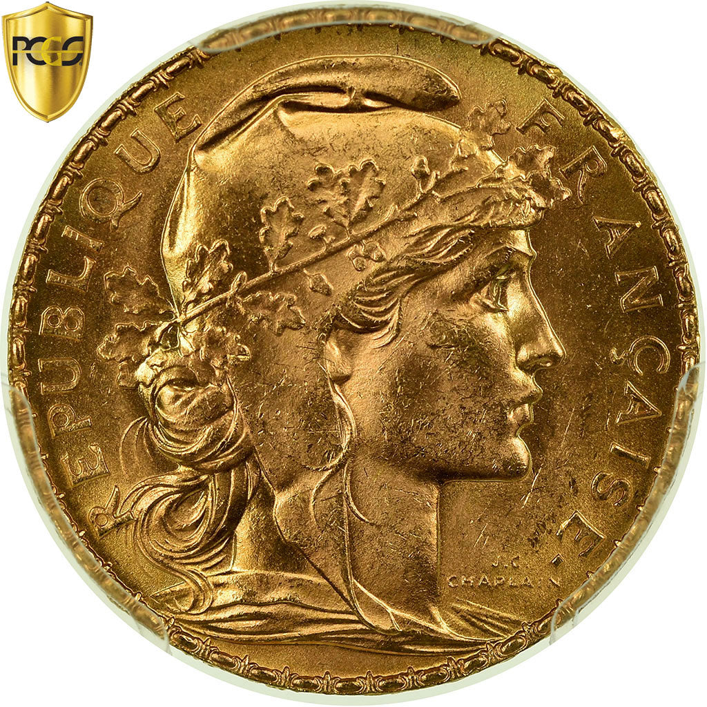 Münze, Frankreich, Marianne, 20 Francs, 1911, PCGS, MS64, Gold, KM:857