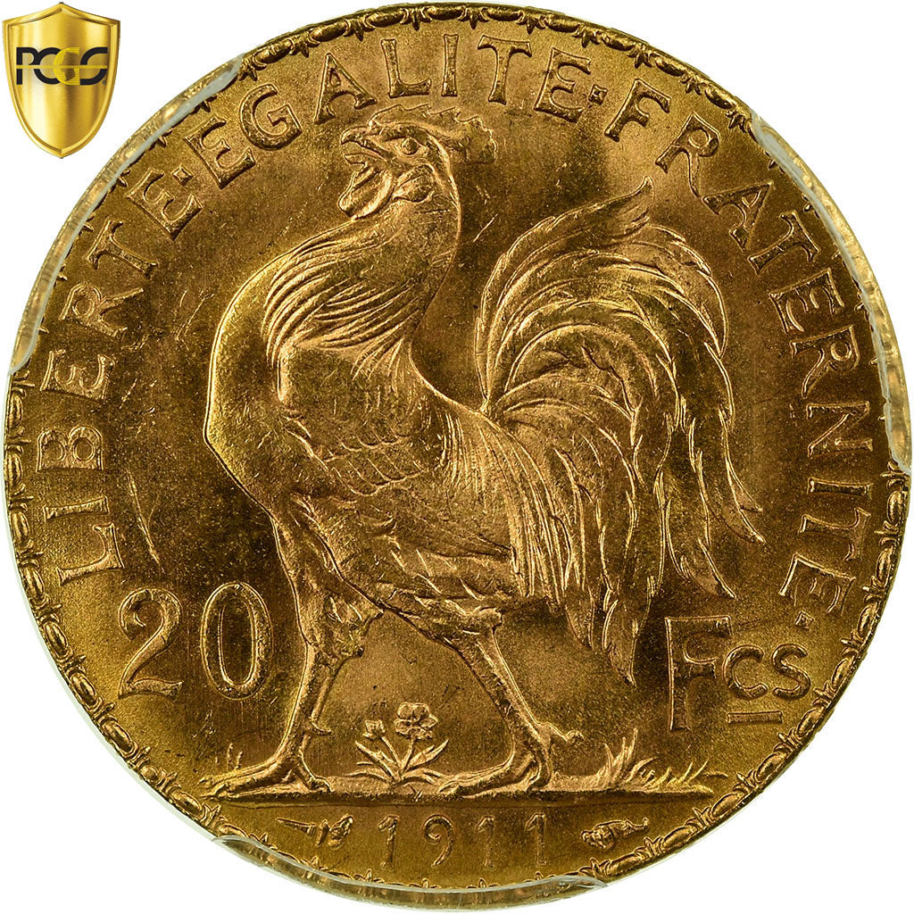 Münze, Frankreich, Marianne, 20 Francs, 1911, PCGS, MS64, Gold, KM:857