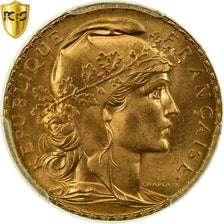 Coin, France, Marianne, 20 Francs, 1908, PCGS, MS66+, Gold, KM:857, graded