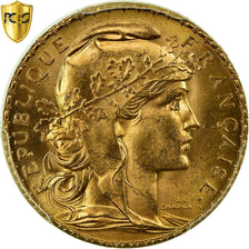 Monnaie, France, Marianne, 20 Francs, 1909, PCGS, MS65+, Or, KM:857, Gradée