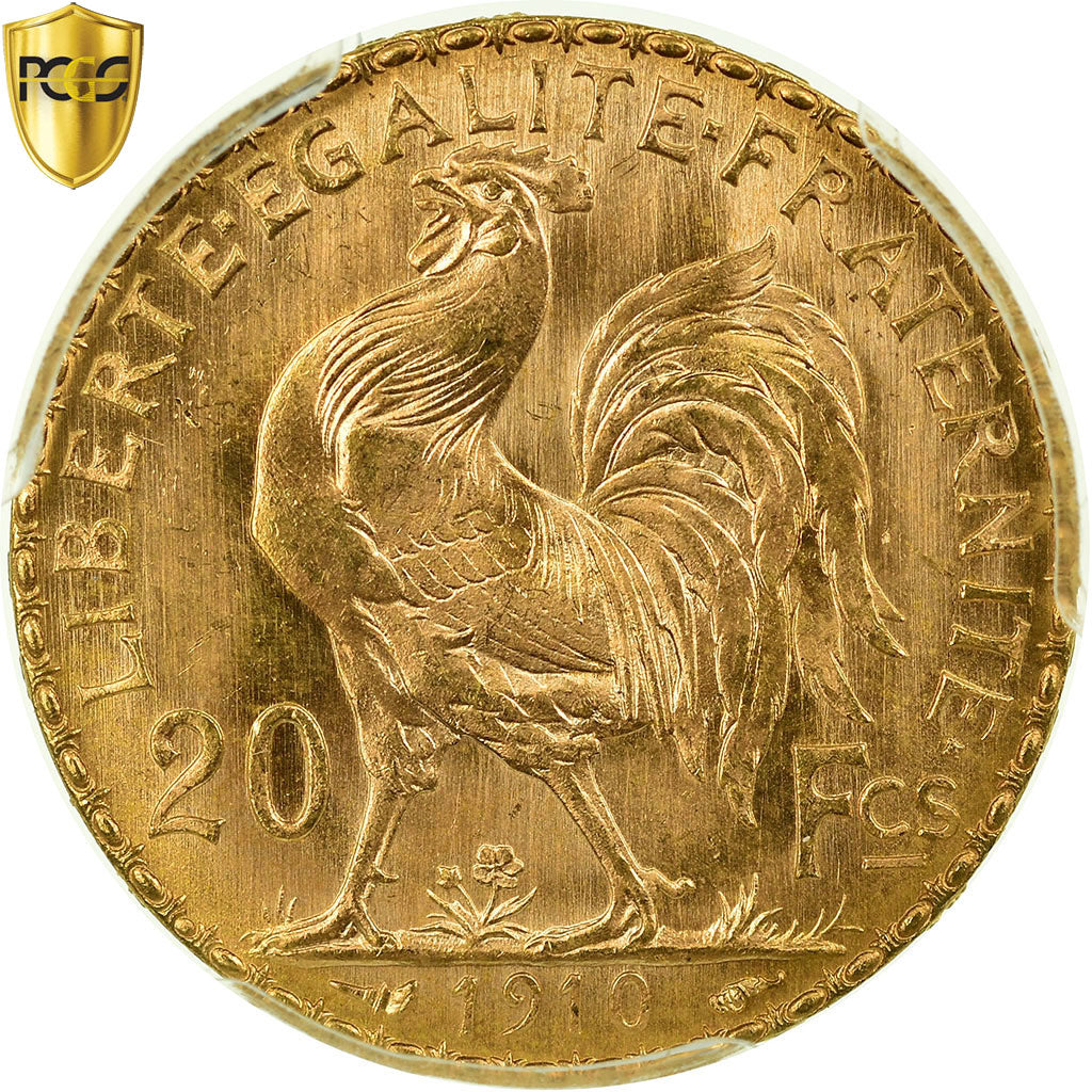 Monnaie, France, Marianne, 20 Francs, 1910, PCGS, MS66, Or, KM:857, Gradée