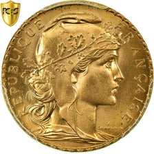 Monnaie, France, Marianne, 20 Francs, 1910, PCGS, MS67, Or, KM:857, Gradée