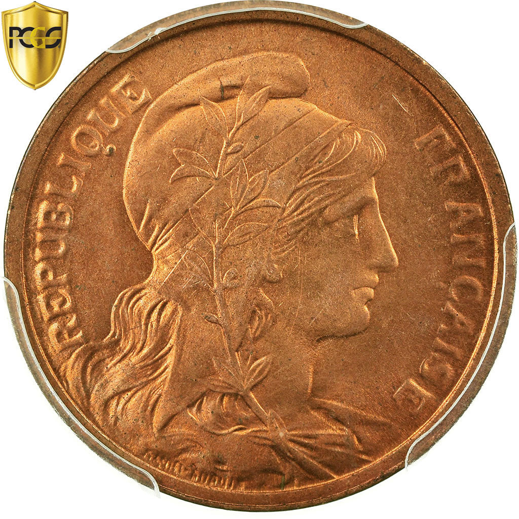 Coin, France, Dupuis, 2 Centimes, 1919, Paris, PCGS, MS64RD, Bronze, KM:841