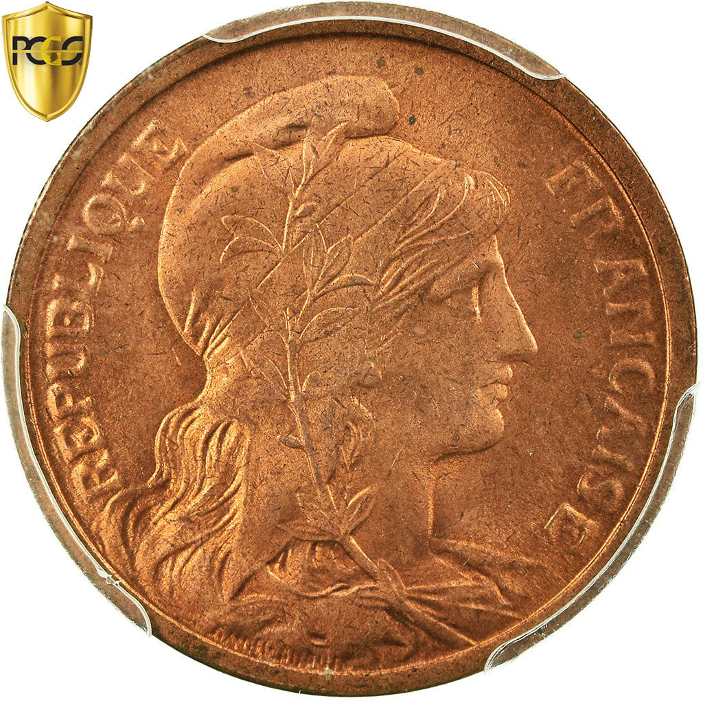 Coin, France, Dupuis, 2 Centimes, 1919, Paris, PCGS, MS65RD, Bronze, KM:841