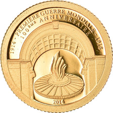 Coin, Gabon, Première guerre mondiale, 1000 Francs CFA, 2014, MS(65-70), Gold