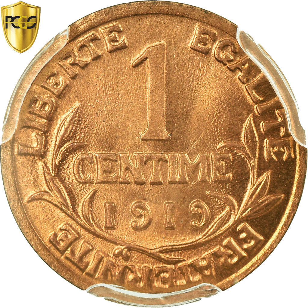 Coin, France, Dupuis, Centime, 1919, Paris, PCGS, MS67RD, Bronze, KM:840