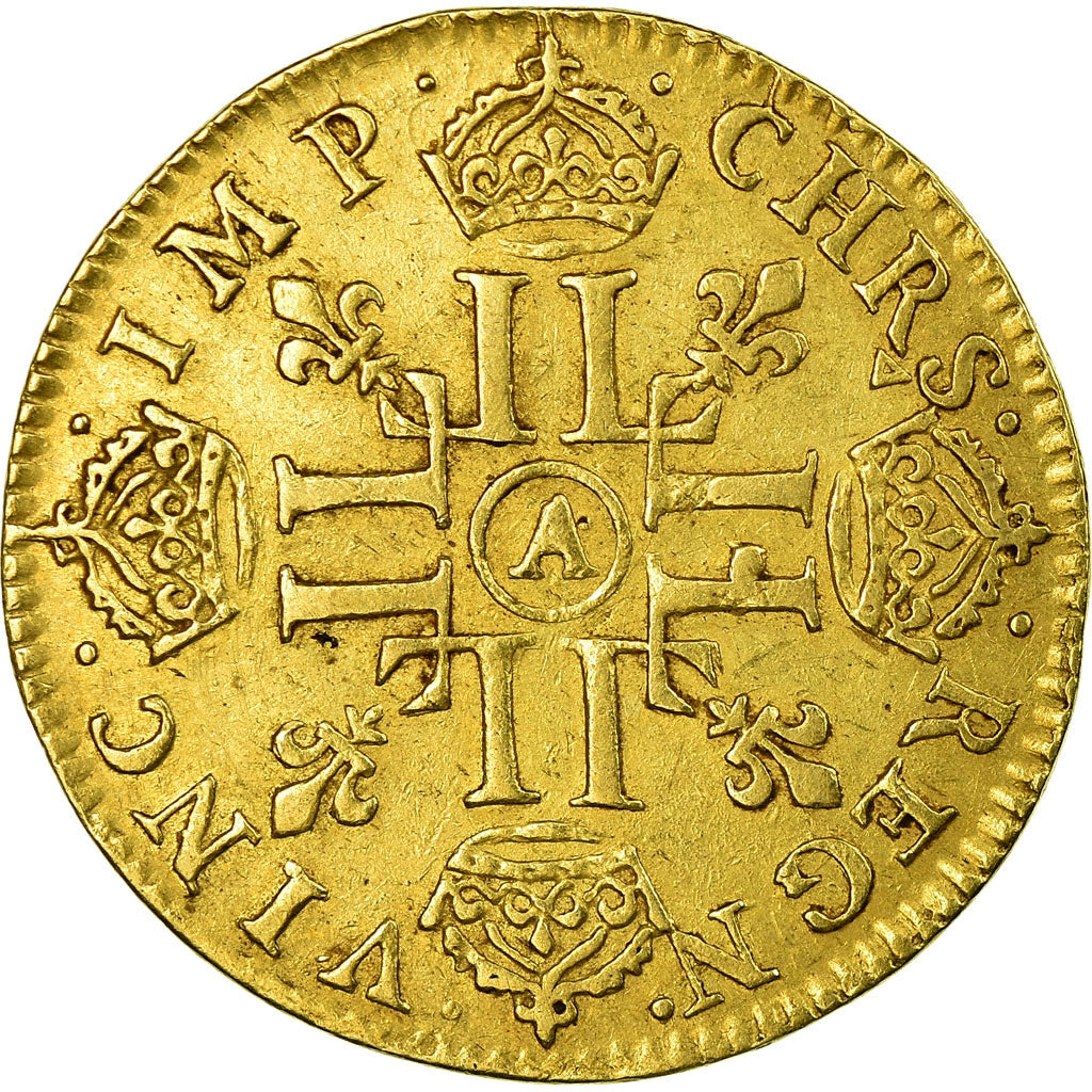 Monnaie, France, Louis XIV, Louis d'or à la mèche longue, 1653, Paris, TTB