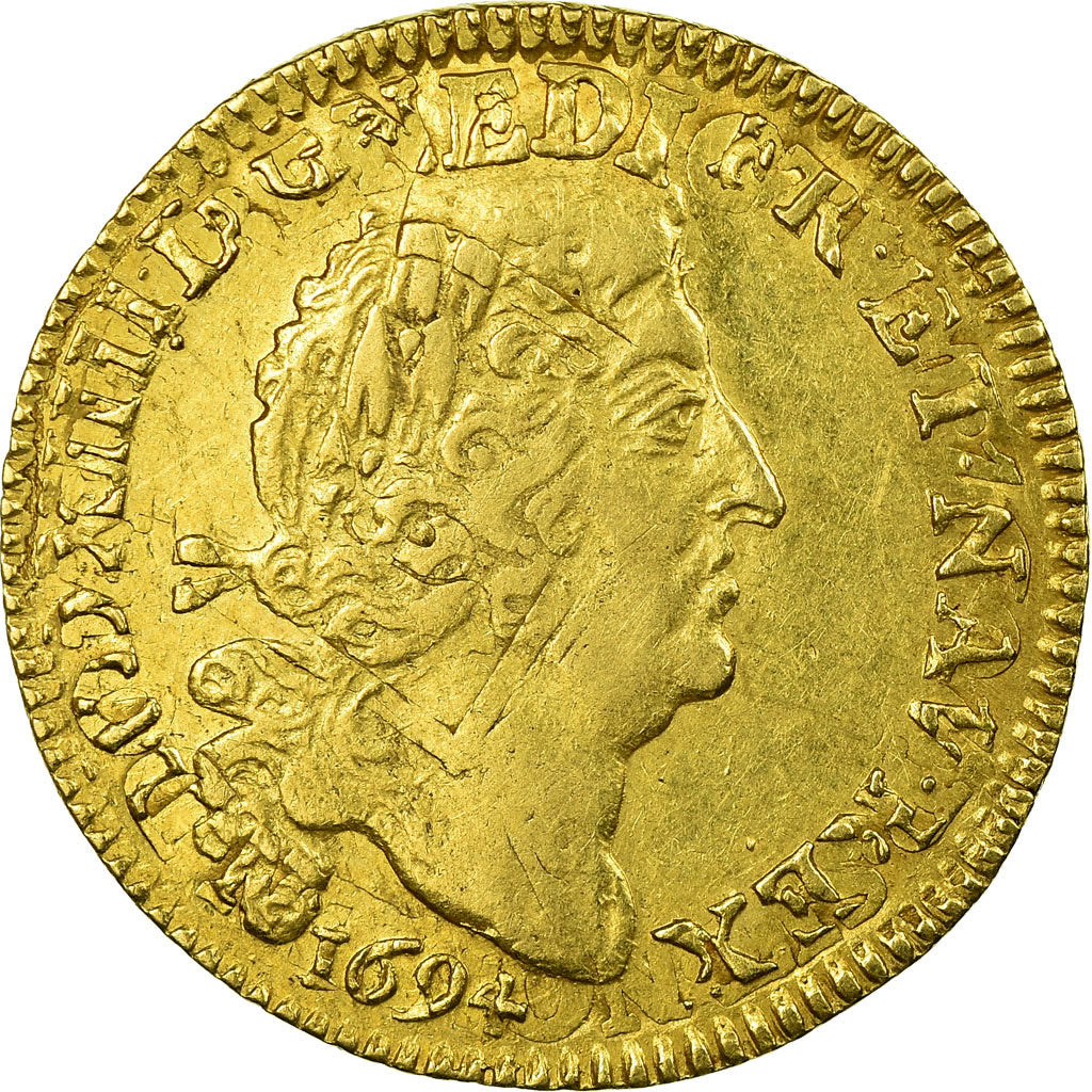 Monnaie, France, Louis XIV, Louis d'or aux 4 L, Louis d'Or, 1694, Paris, TTB