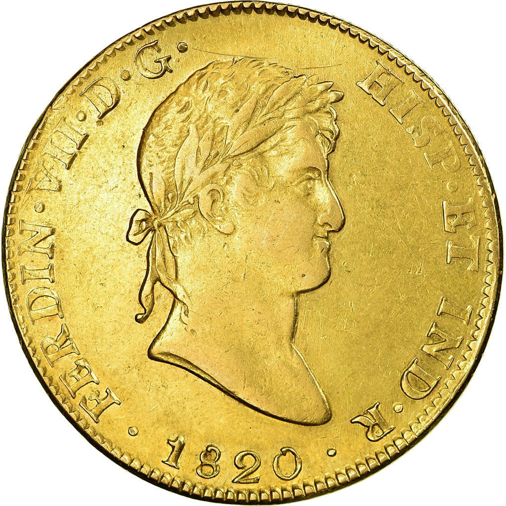 Coin, Mexico, Ferdinand VII, 8 Escudos, 1820, Mexico City, VF(30-35), Gold