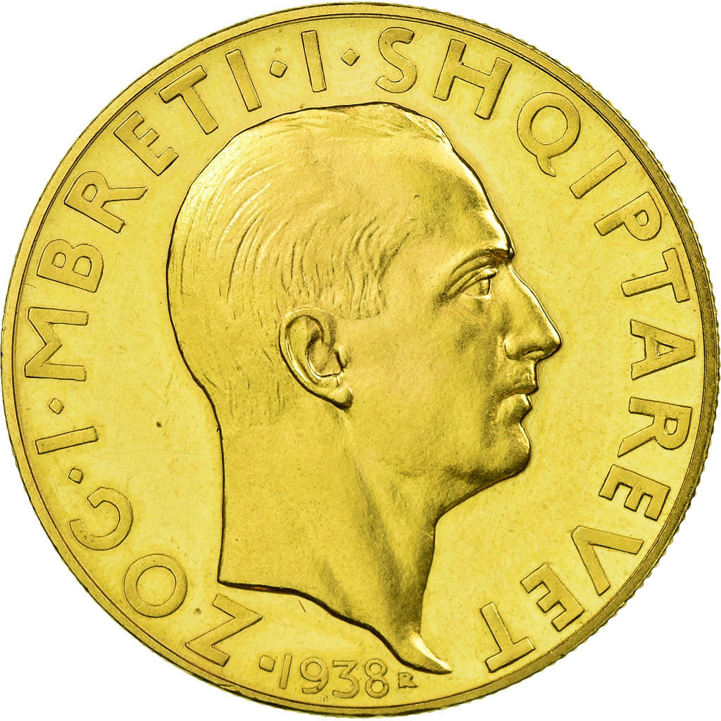 Moneda, Albania, Zog I, 100 Franga Ari, 1938, Rome, SC, Oro, KM:26