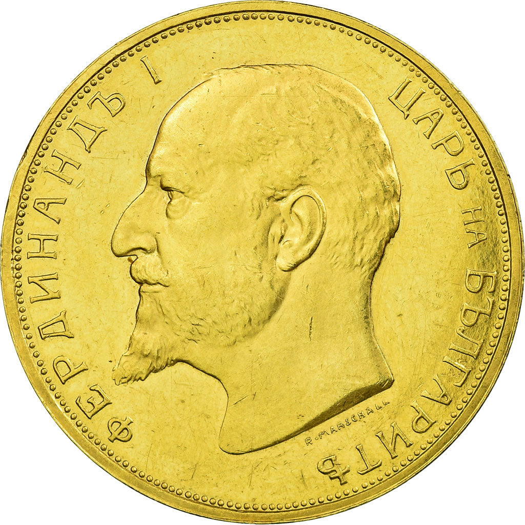 Moneda, Bulgaria, 100 Leva, 1912, MBC, Oro, KM:34