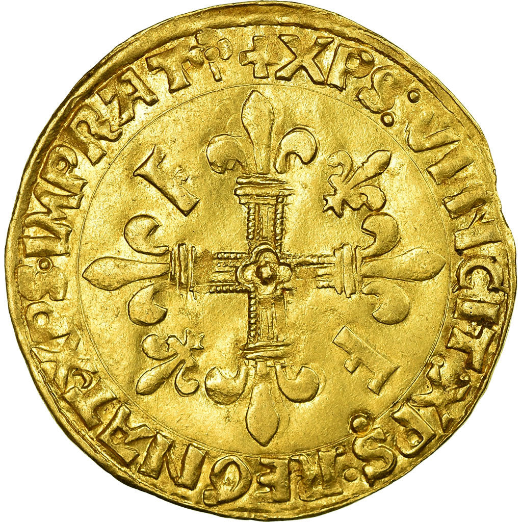 Moneta, Francia, François Ier, Écu d'or, Ecu d'or, Lyon, BB, Oro, Duplessy:775