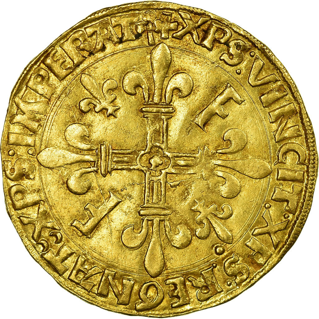 Moeda, França, François Ier, Écu d'or, Ecu d'or, Lyon, EF(40-45), Dourado