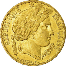 Moneda, Francia, Cérès, 20 Francs, 1849, Paris, MBC, Oro, KM:762, Gadoury:1059