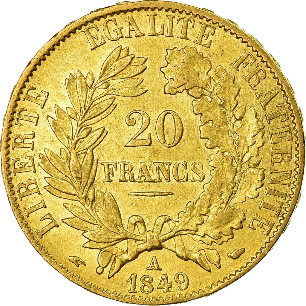 Coin, France, Cérès, 20 Francs, 1849, Paris, EF(40-45), Gold, KM:762