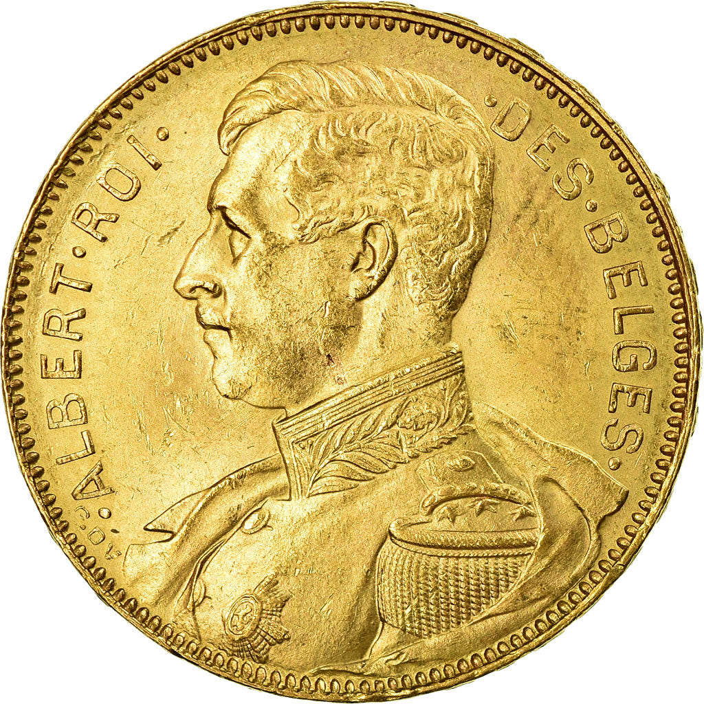 Coin, Belgium, 20 Francs, 20 Frank, 1914, MS(60-62), Gold, KM:78