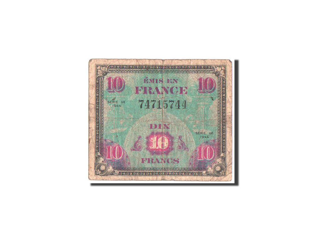 Frankreich, 10 Francs Drapeau, 1944, KM:116a