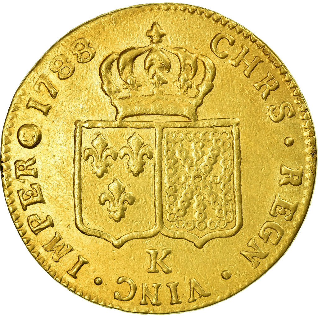 Monnaie, France, Louis XVI, Double louis d'or à la tête nue, 1788, Bordeaux