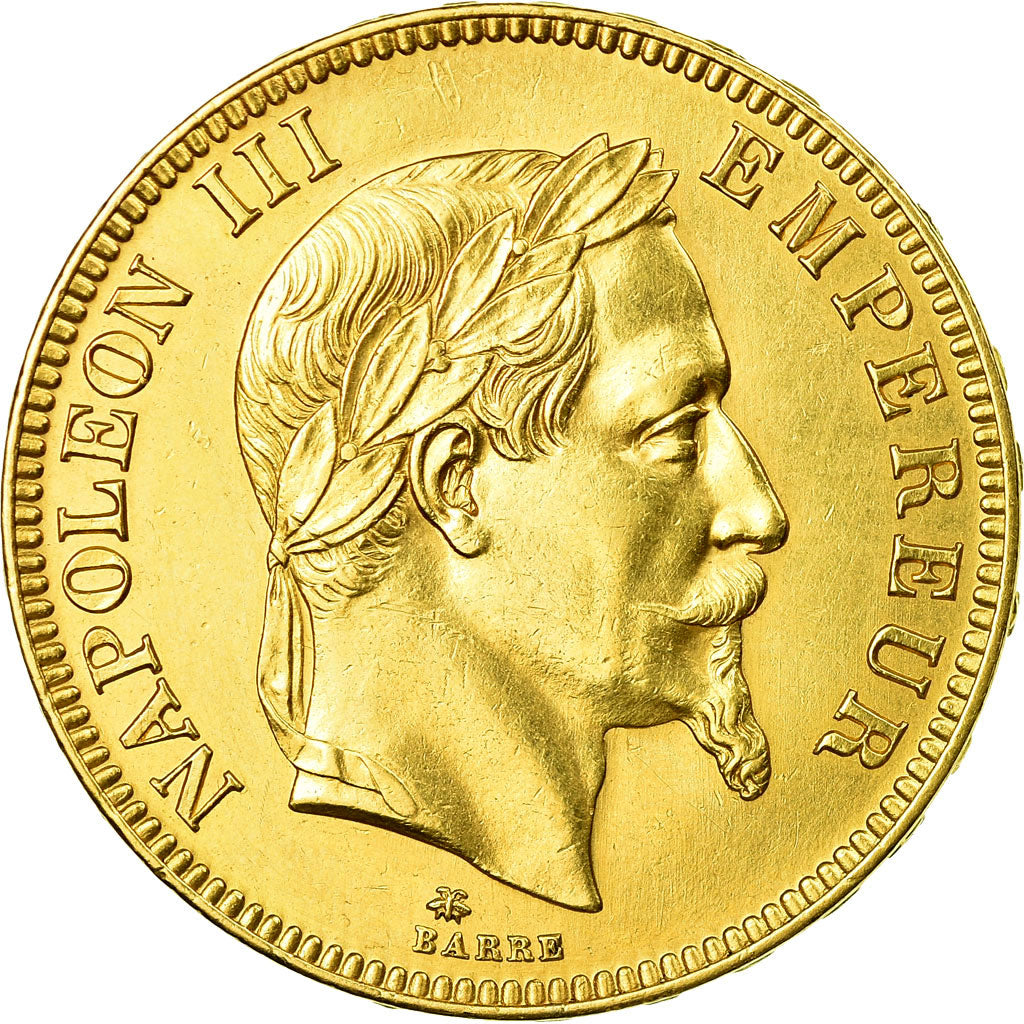 Coin, France, Napoleon III, Napoléon III, 100 Francs, 1869, Paris, AU(55-58)